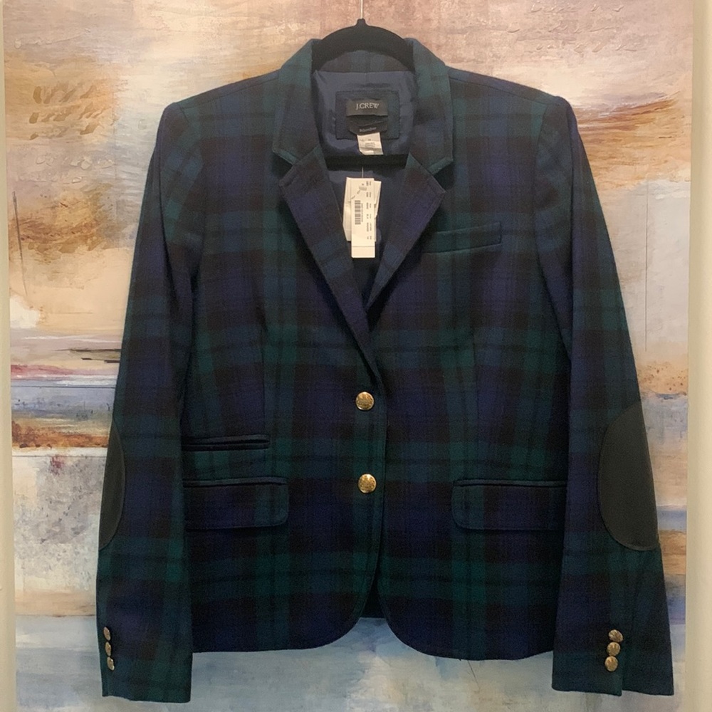 NWT J.Crew Blackwatch Plaid Wool Schoolboy Blazer